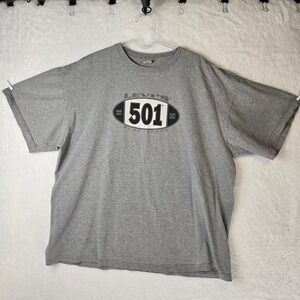 VTG Levis 501 Blue Jeans Graphic T-Shirt XL Single Stitch Made in USA 1850 90s‎